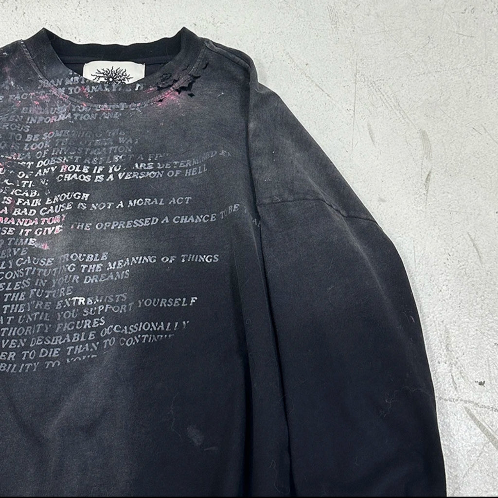 "cHAOS" - Distressed Sweater